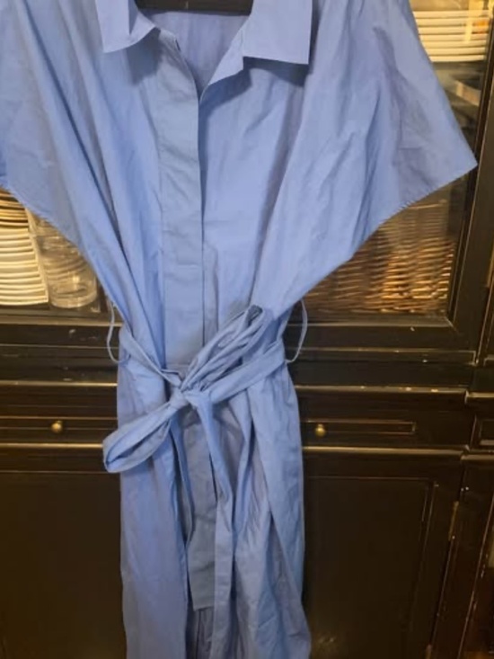 Women’s Cos Blue Button Up Dress - Size L - Picture 5 of 8